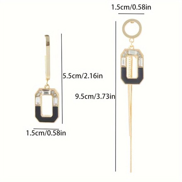 Elegant Asymmetrical Long Tassel Earrings - Picture 5 of 5